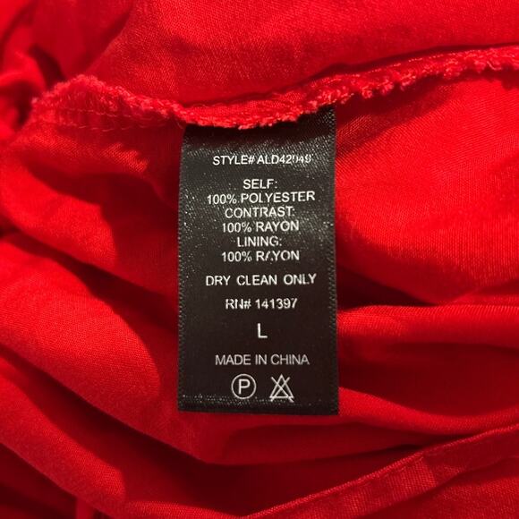 ASTR the Label Lace V-Neck Spaghetti Strap Dress, Red, Women's Size Large - Picture 8 of 8